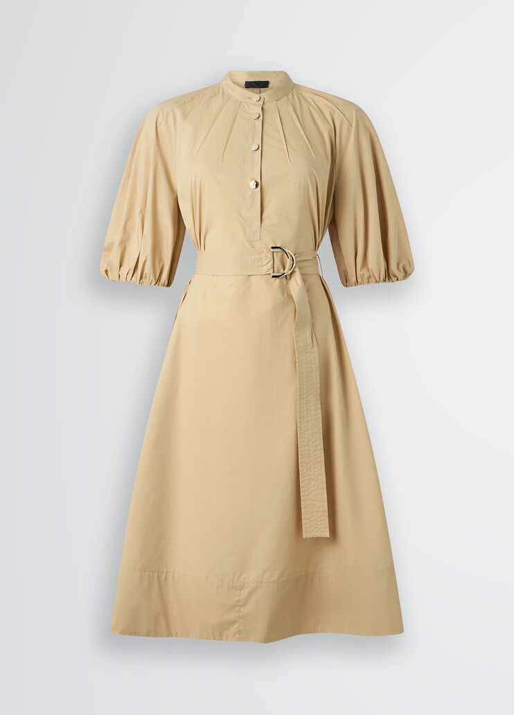 Cotton dress with belt beige Liu Jo - large image number 6 Cotton dress with belt beige Liu Jo - large image number 6