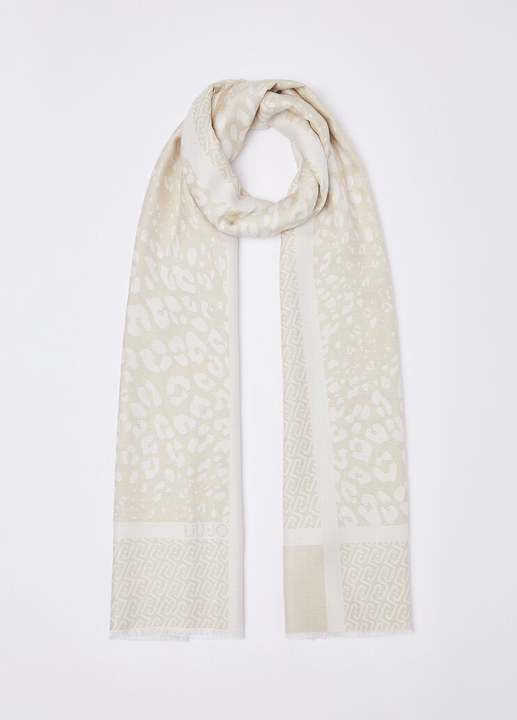 Jacquard-Stola mit Animal-Print und Logo Butter Liu Jo - medium