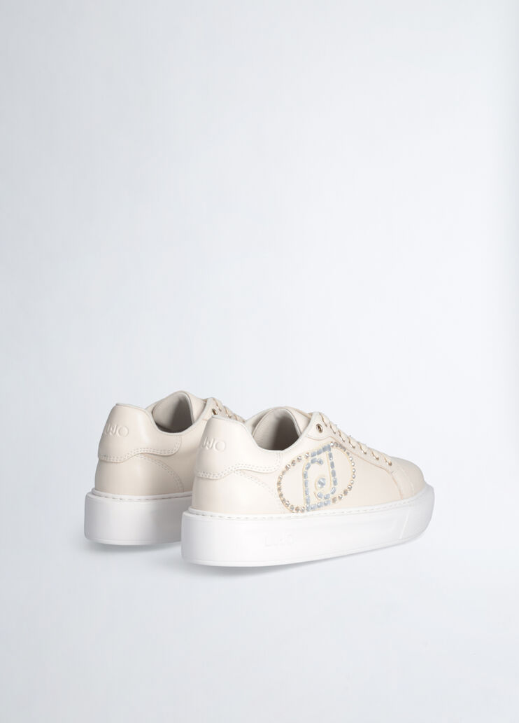Sneakers with jewel logo beige Liu Jo - large image number 3 Sneakers with jewel logo beige Liu Jo - large image number 3