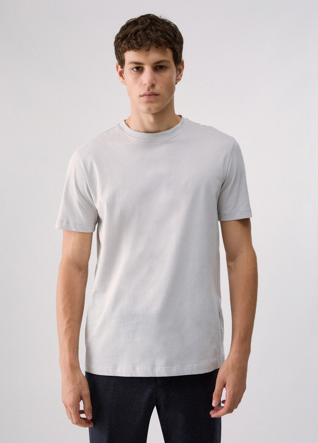 T-shirt with logo embroidered light grey Liu Jo - large image number 0