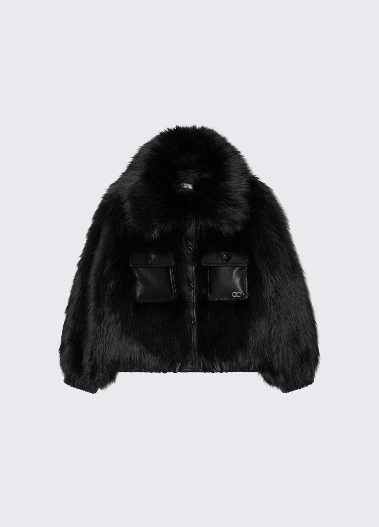 Short Teddy Coat black Liu Jo - medium