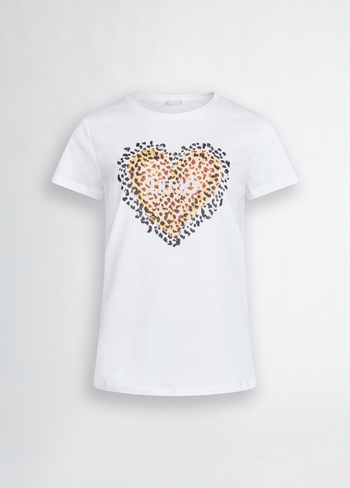T-shirt with animal-print heart colour white/leopard print