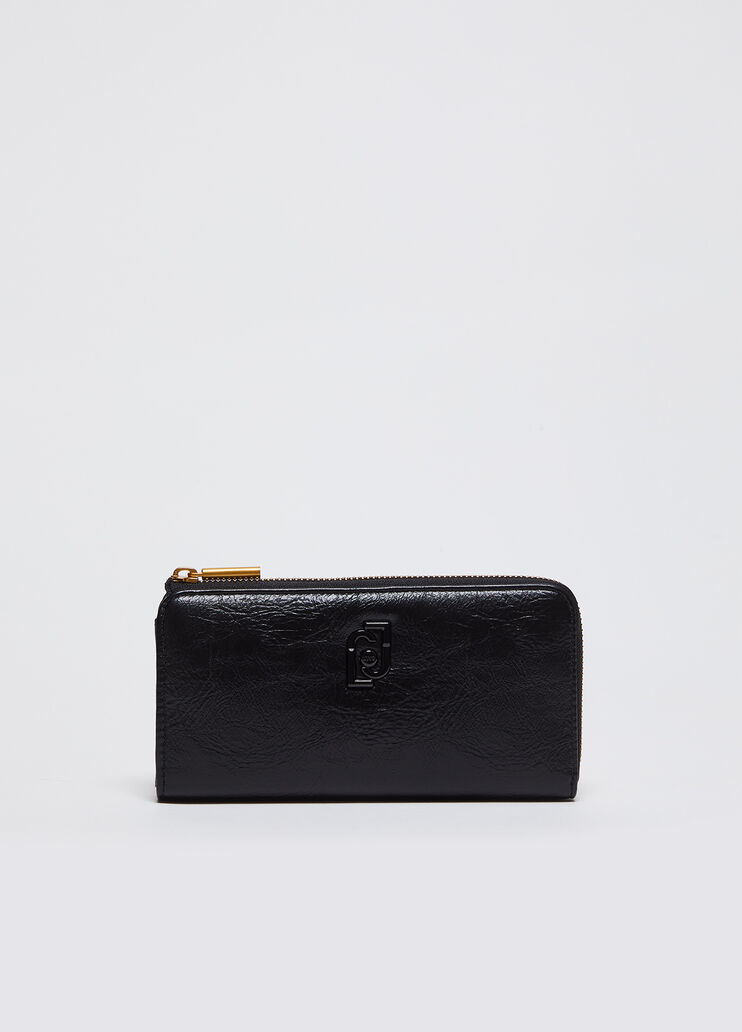 Large glossy zip-around wallet black Liu Jo - medium Large glossy zip-around wallet black Liu Jo - medium