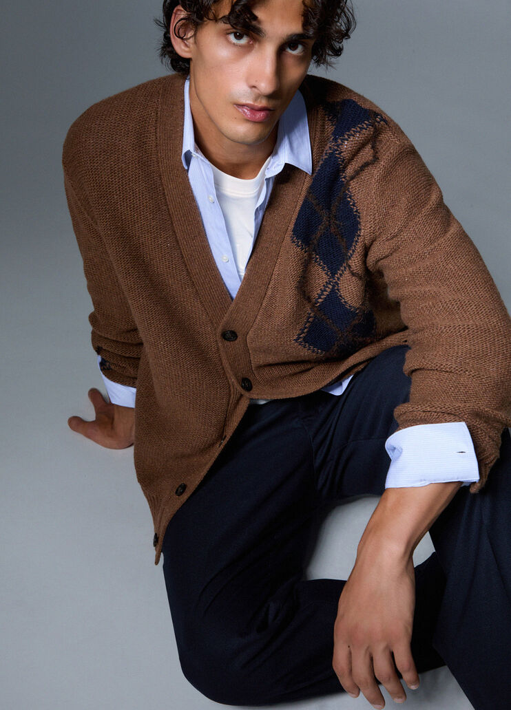 Cardigan jacquard in a wool blend beige Liu Jo - medium