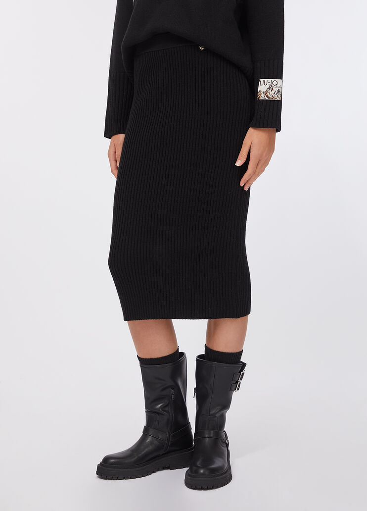 Wool midiskirt black Liu Jo - medium