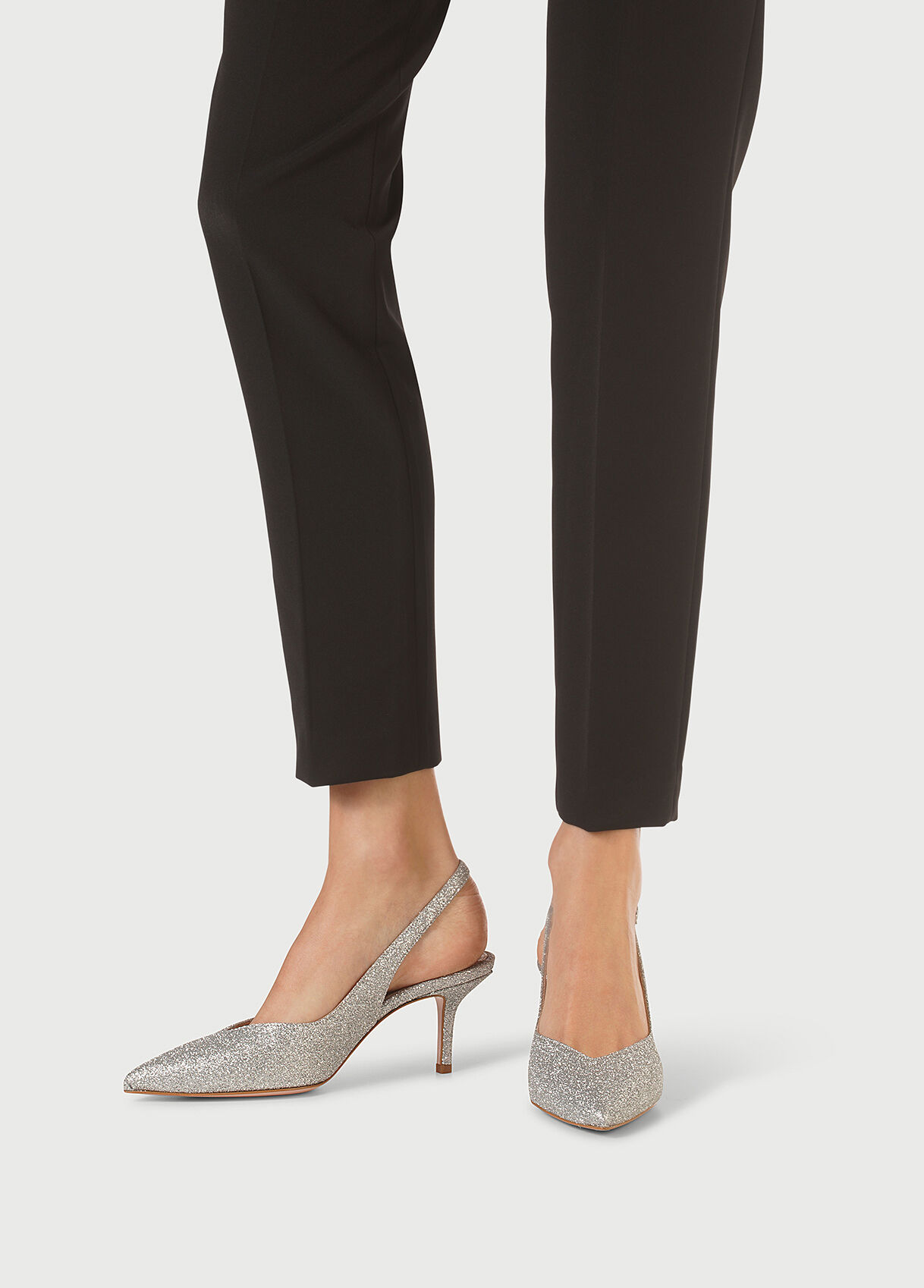 glitter slingback heels