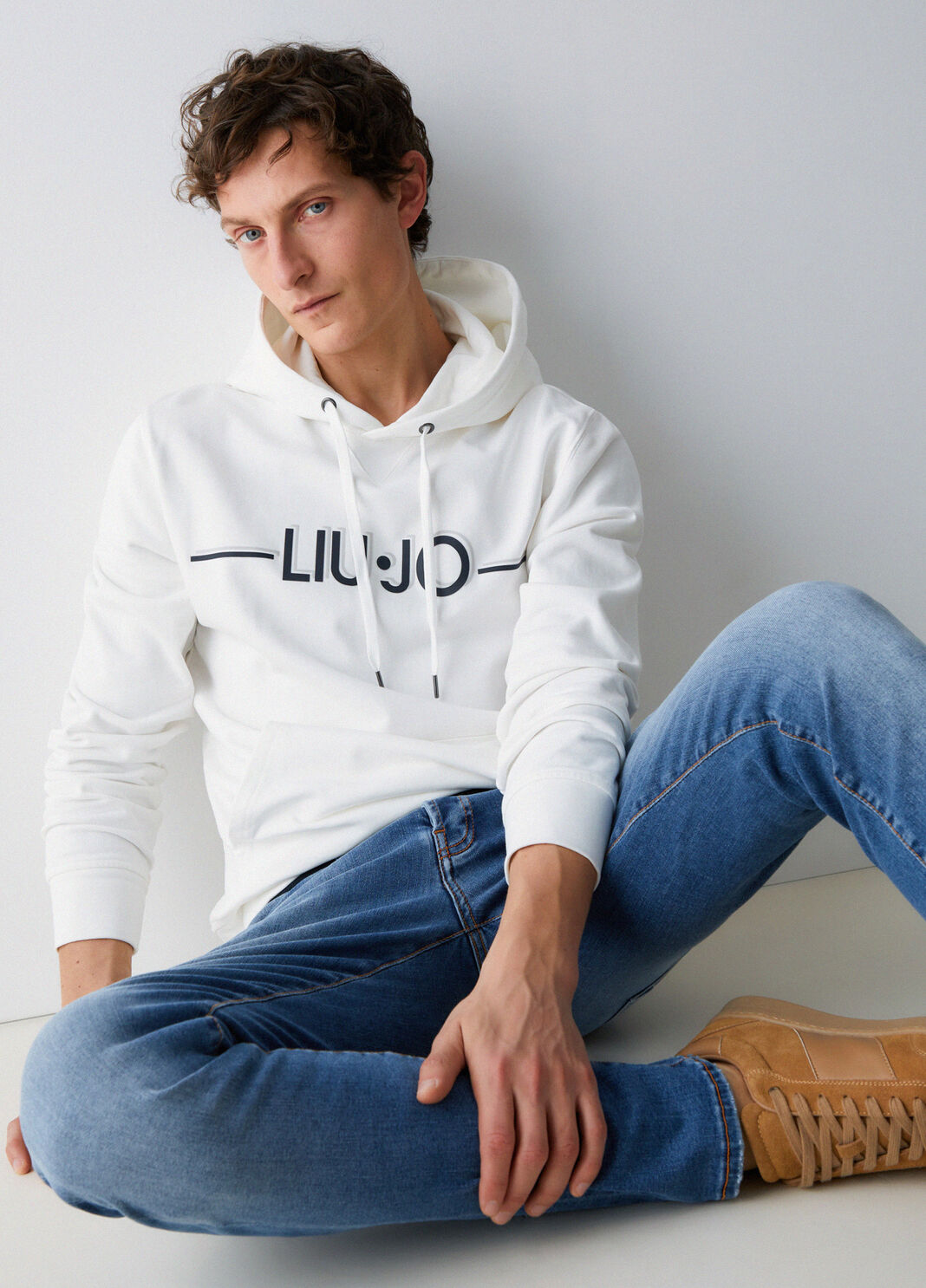 Sweat-shirt &agrave; capuche blanc Liu Jo - large image number 3