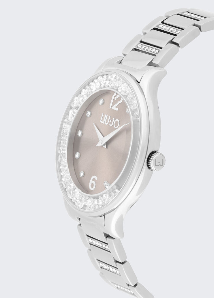 Steel watch with diamantés pink Liu Jo - medium Steel watch with diamantés pink Liu Jo - medium