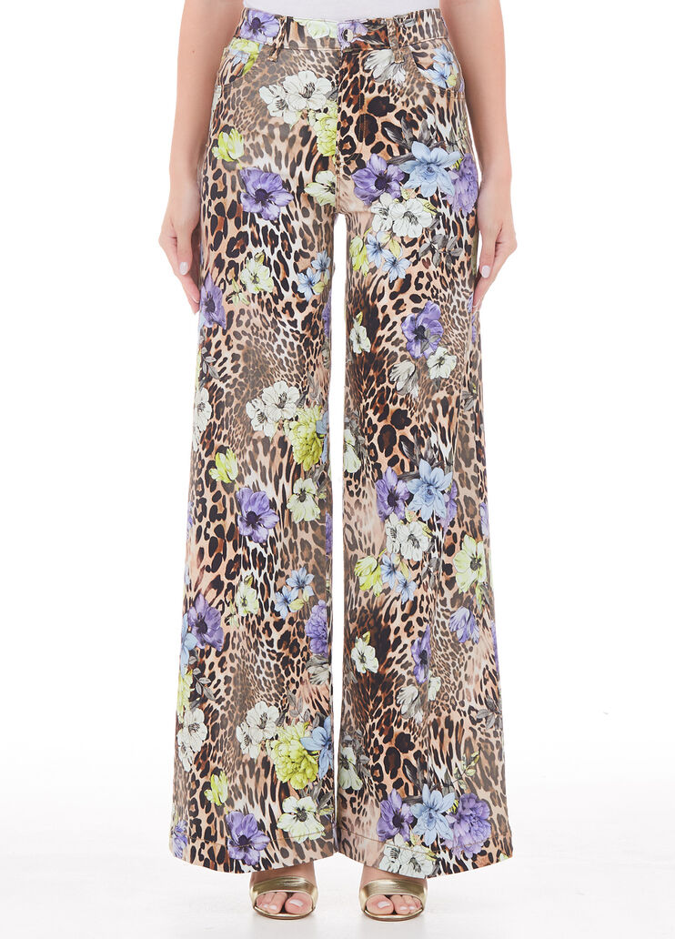 Pantalone flare con stampa animalier animalier Liu Jo - large image number 0 Pantalone flare con stampa animalier animalier Liu Jo - large image number 0