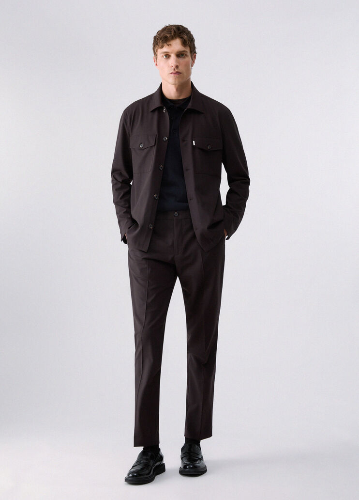 Veste Overshirt en Laine M&eacute;lang&eacute;e marron Liu Jo - medium