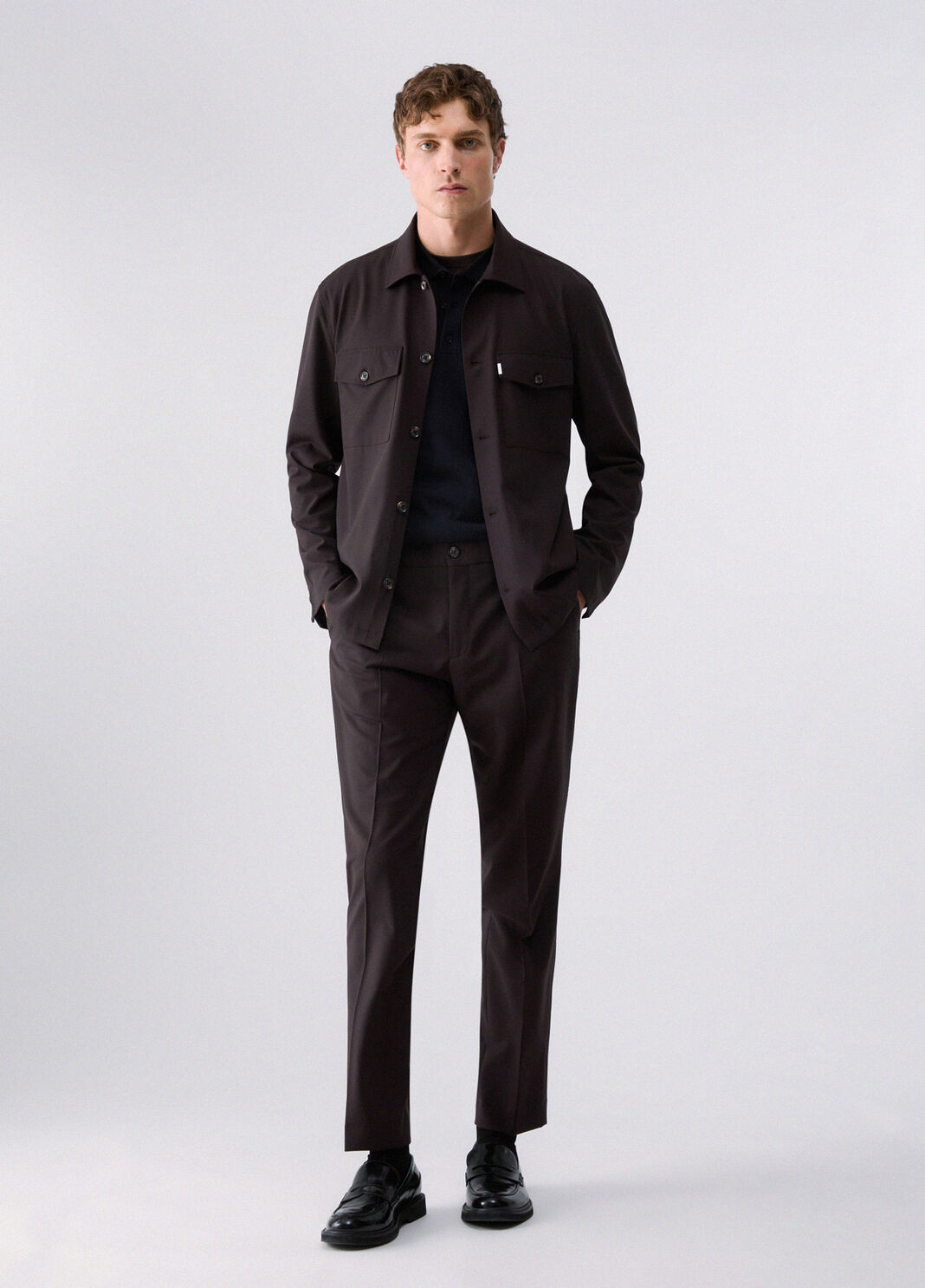 Veste Overshirt en Laine M&eacute;lang&eacute;e marron Liu Jo - large image number 3