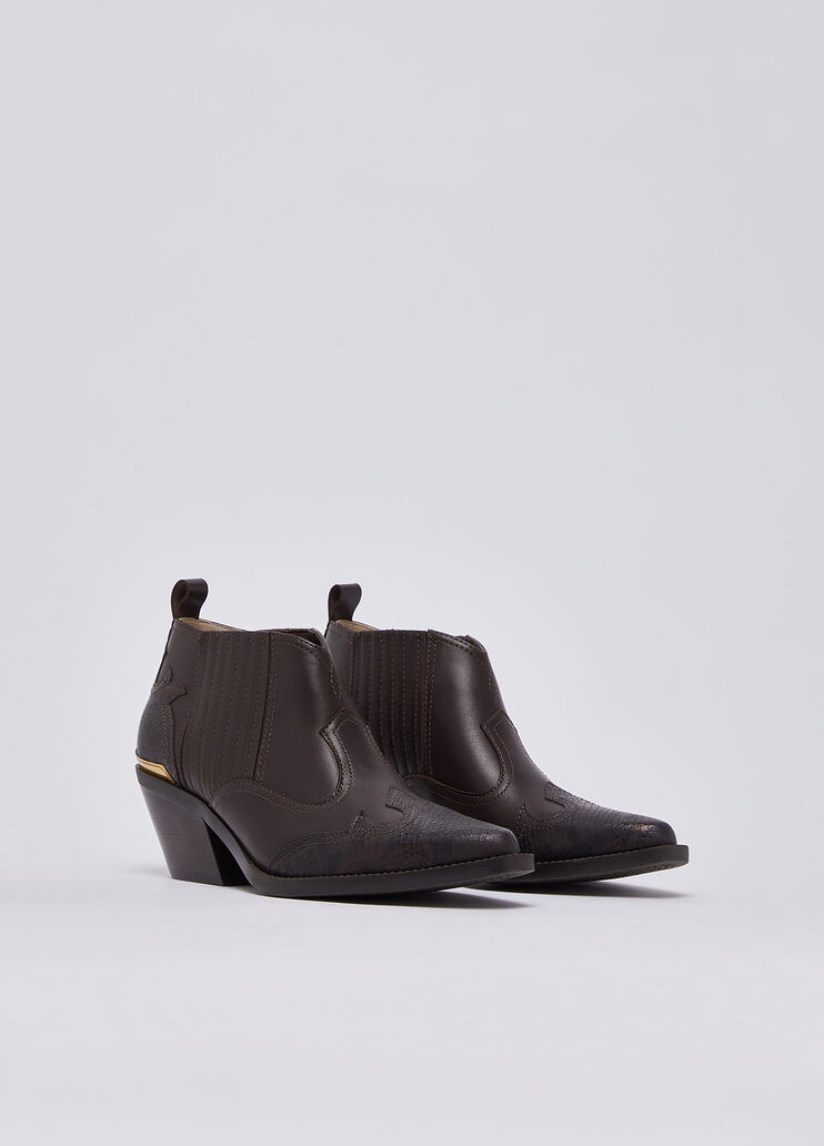 Cowboy ankle boots with python print mocha Liu Jo - medium