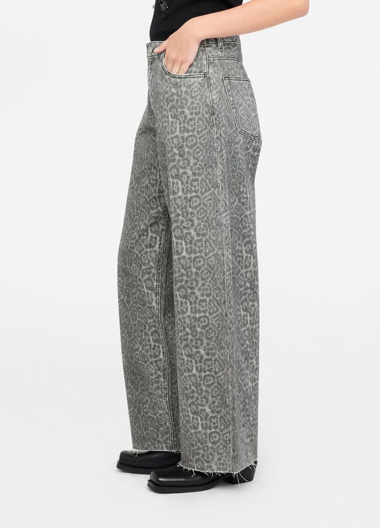 Pantalon évasé avec imprimé gris animalier Liu Jo - large image number 3 Pantalon évasé avec imprimé gris animalier Liu Jo - large image number 3