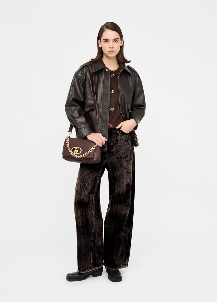 Flared jeans with coated detailing brown denim Liu Jo - medium Flared jeans with coated detailing brown denim Liu Jo - medium