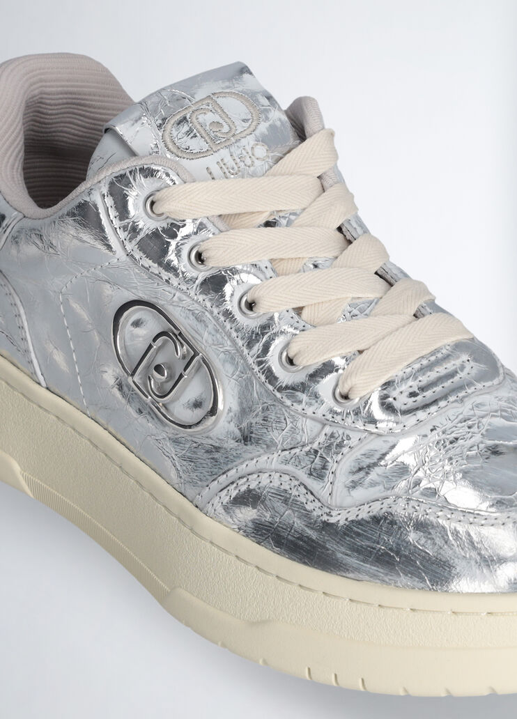 Distressed-effect sneakers silver tone Liu Jo - large image number 4 Distressed-effect sneakers silver tone Liu Jo - large image number 4
