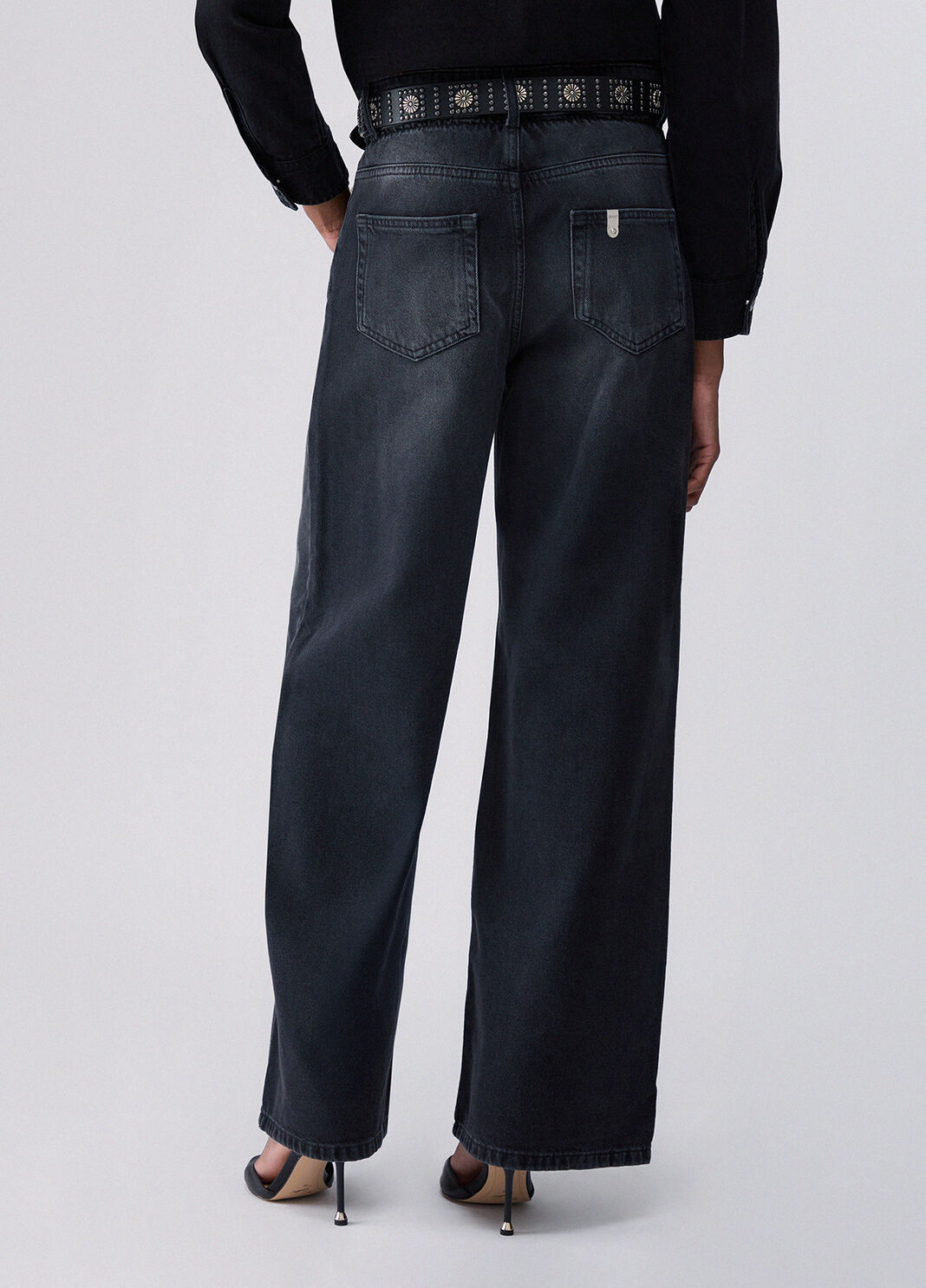 Flare Jeans with Belt black denim Liu Jo - large image number 1