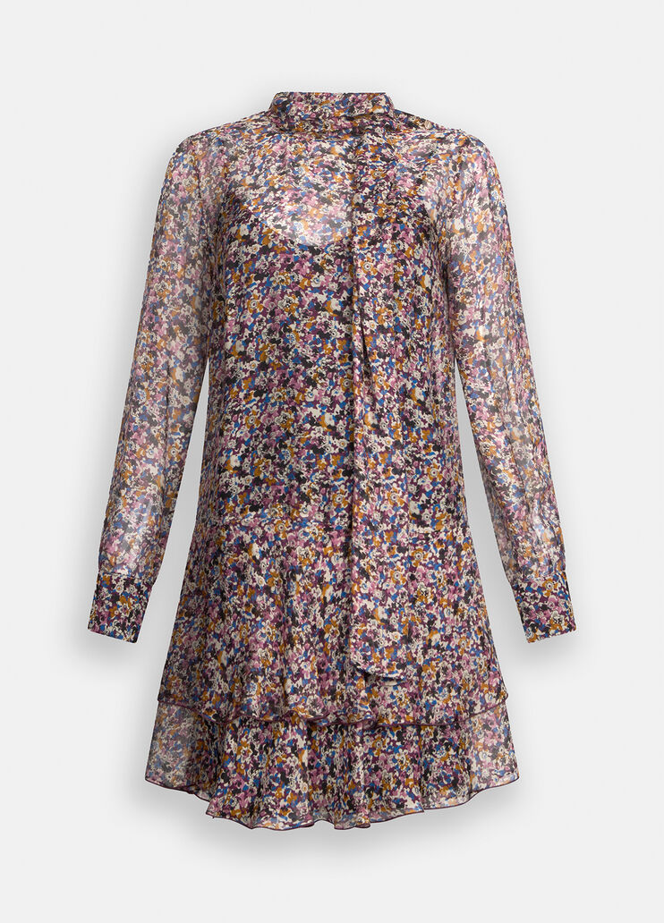 Geblümtes Chiffon-Seidenkleid Geblümt Liu Jo - large image number 6