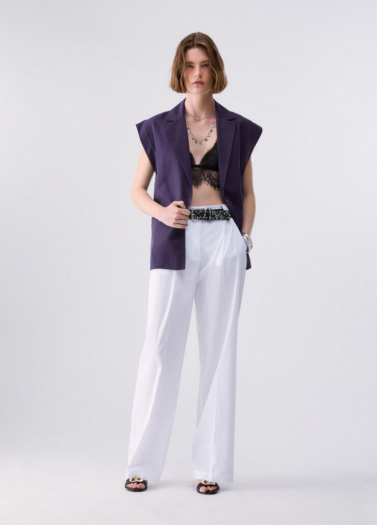 Linen-blend waistcoat purple Liu Jo - medium