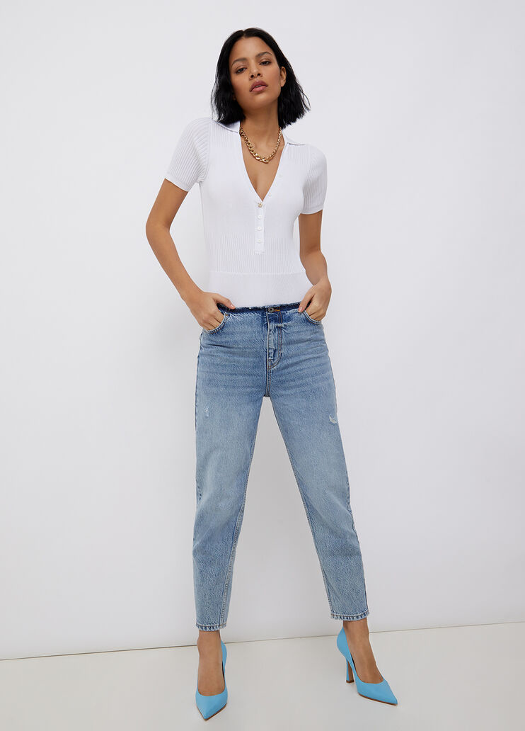 Body sweatshirt with jewel button optical white Liu Jo - large image number 3 Body sweatshirt with jewel button optical white Liu Jo - large image number 3