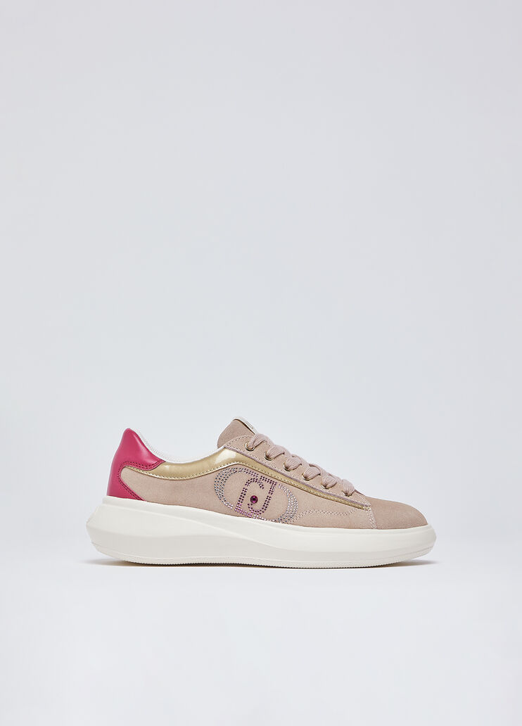 Sneakers en daim avec strass rose Liu Jo - medium