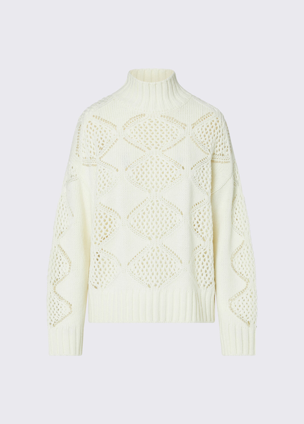 Turtleneck with Beads and Openwork white wool Liu Jo - large image number 6