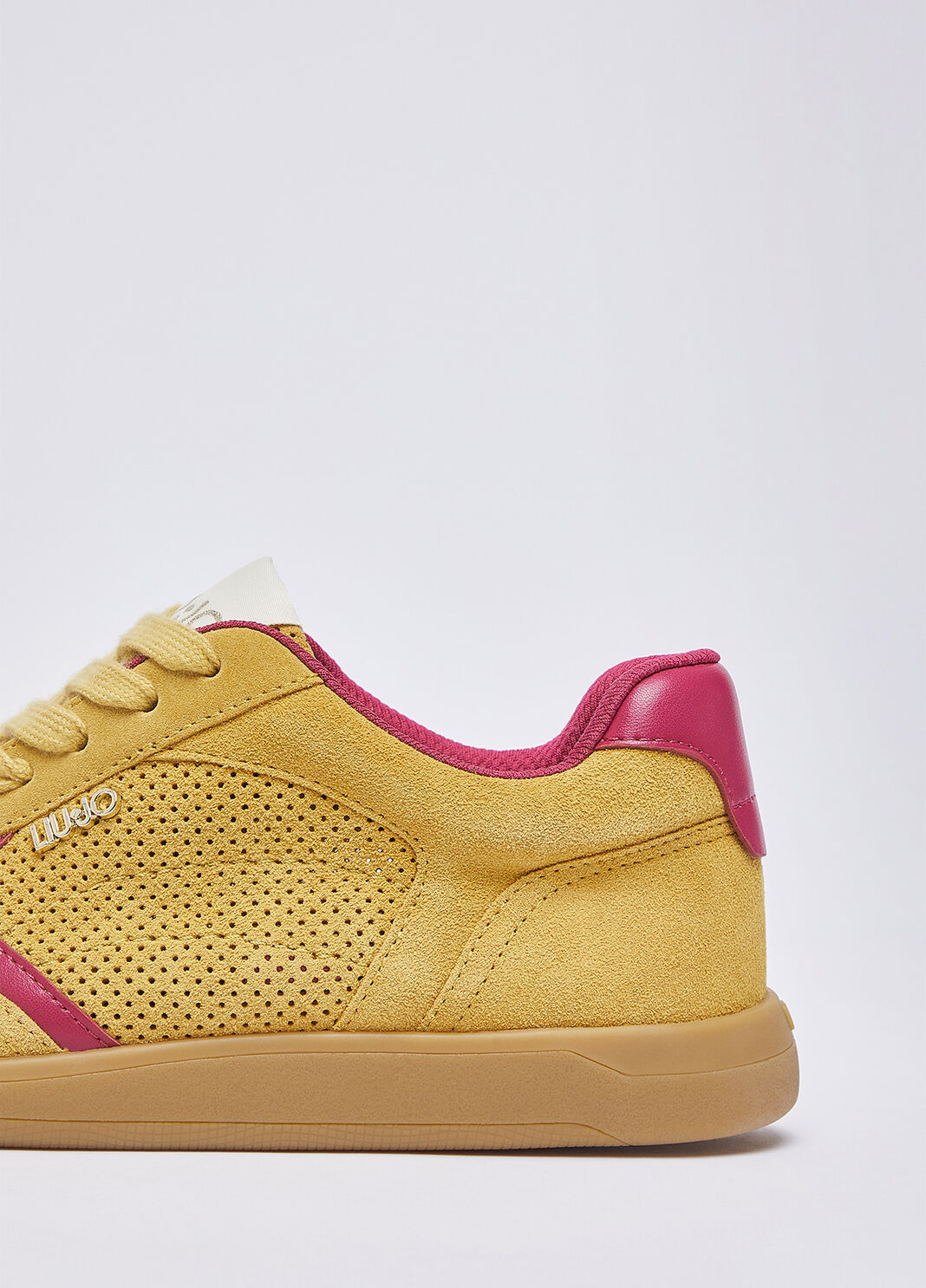 Perforated suede sneakers yellow Liu Jo - large image number 5
