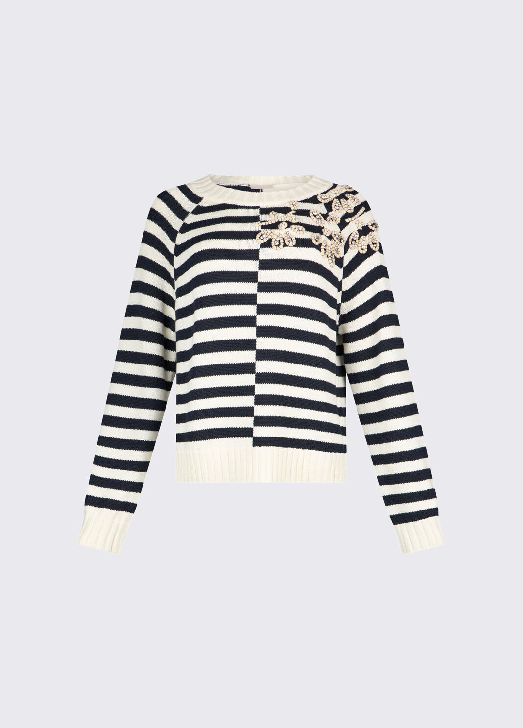 Jumper with jewel embroidery white/blue Liu Jo - large image number 6