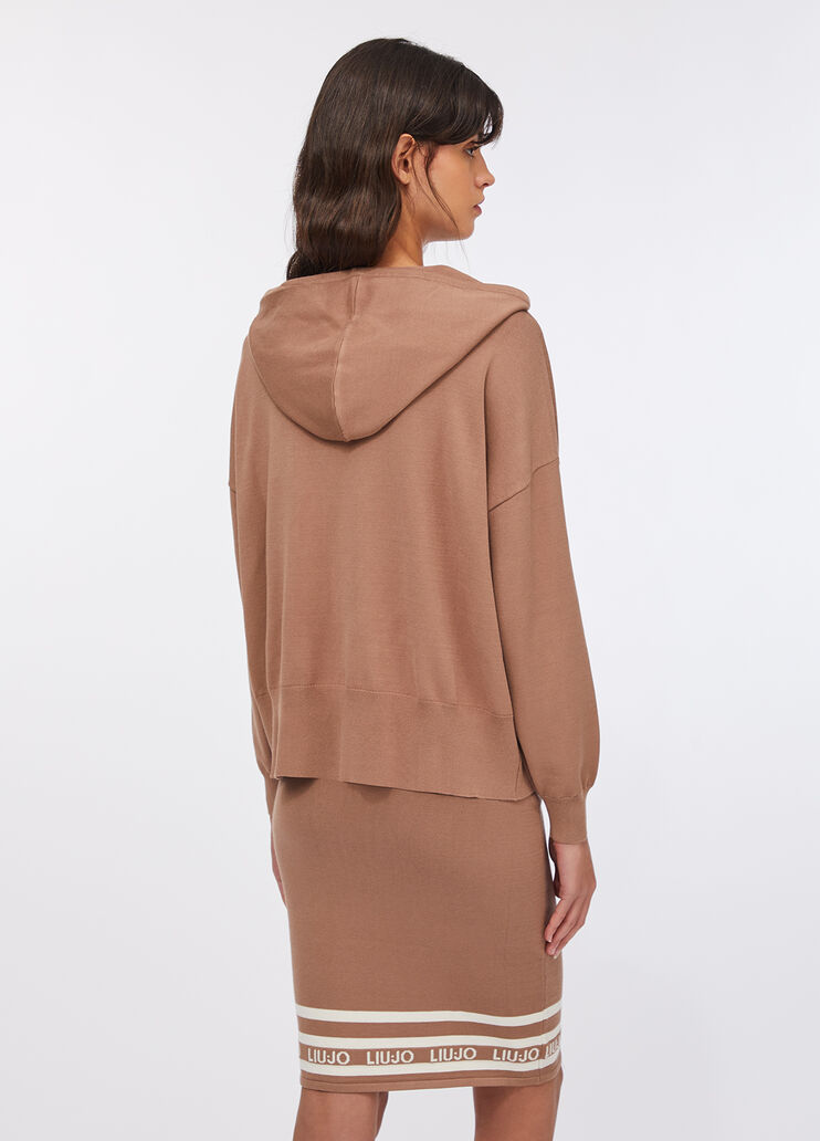 Felpa in maglia cioccolato Liu Jo - large image number 1