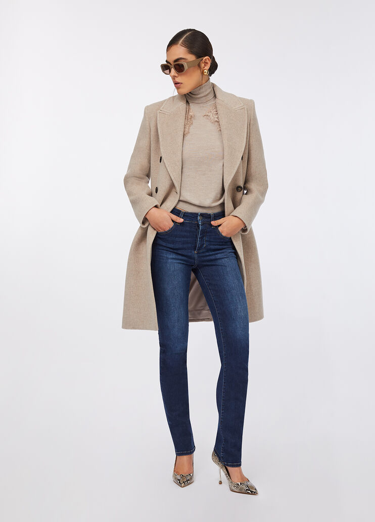 Manteau croisé en laine beige Liu Jo - medium