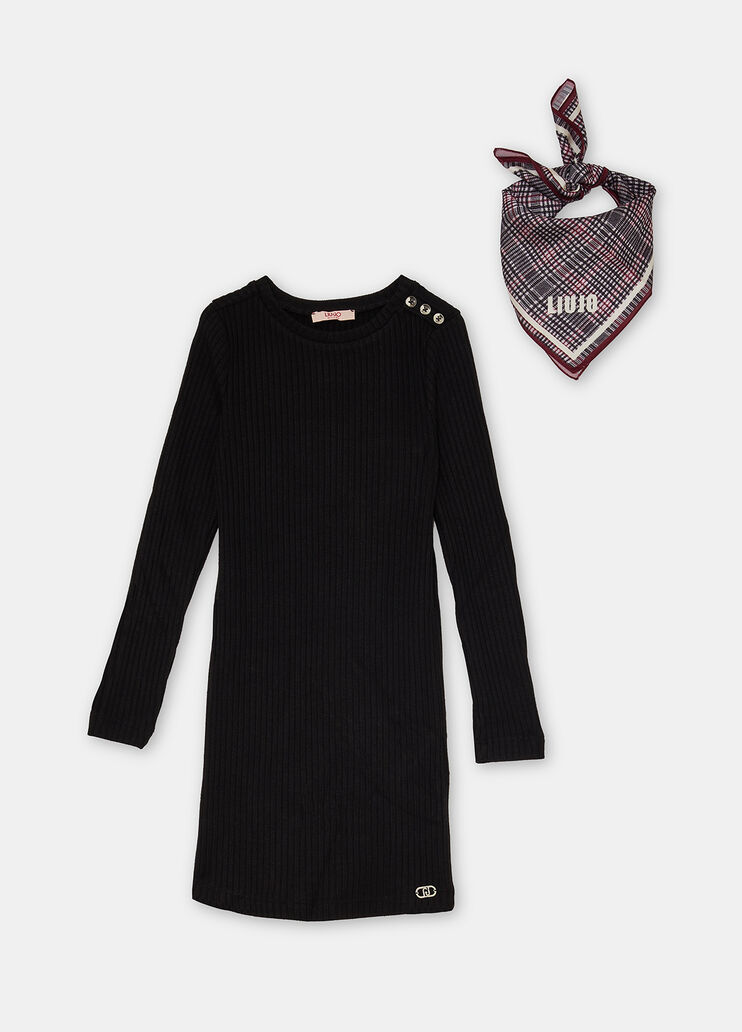 Knit dress with scarf black Liu Jo - large image number 3 Knit dress with scarf black Liu Jo - large image number 3