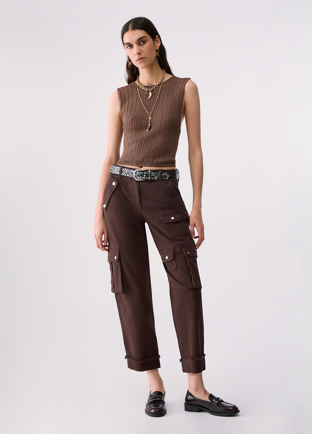 Lurex wrap top brown Liu Jo - large image number 5