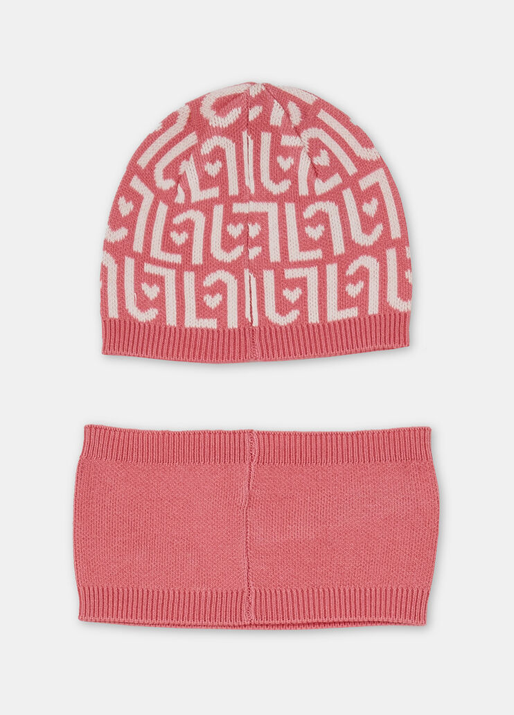 Hat and neck warmer set Camellia pink Liu Jo - medium Hat and neck warmer set Camellia pink Liu Jo - medium