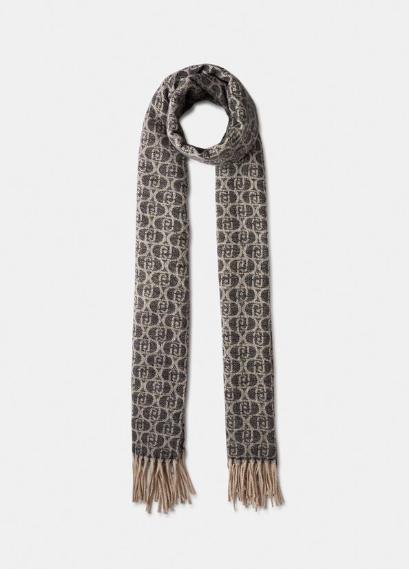 Étole avec logo monogramme noir Liu Jo - medium