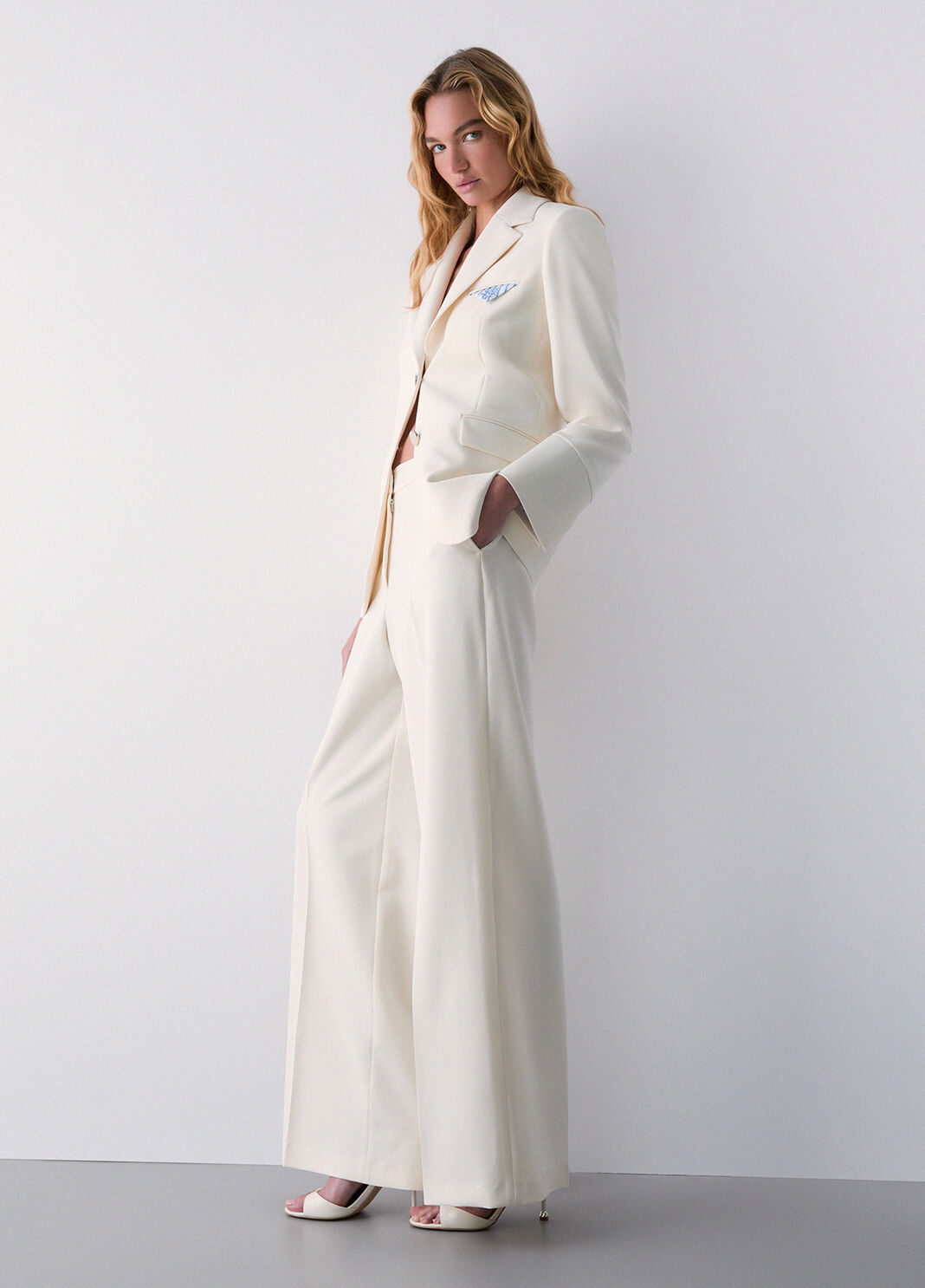 Palazzo trousers with double waistband  Liu Jo - large image number 2