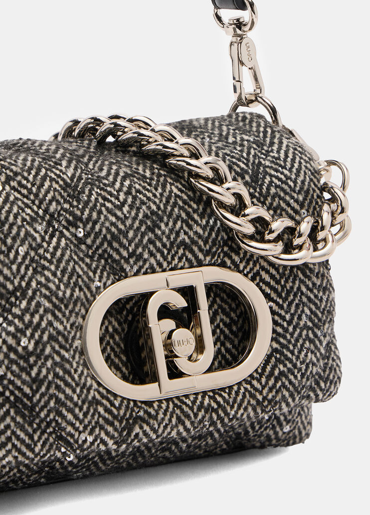 Kleine Tasche LaPuffy mit Pailletten Schwarz Liu Jo - medium Kleine Tasche LaPuffy mit Pailletten Schwarz Liu Jo - medium