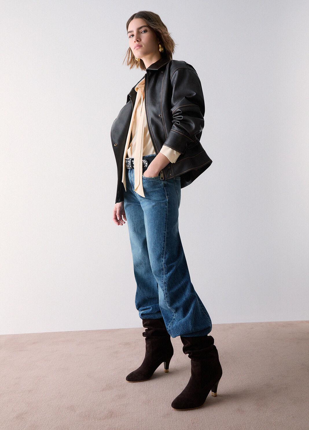 Vaqueros rectos con costuras asim&eacute;tricas denim azul Liu Jo - large image number 2