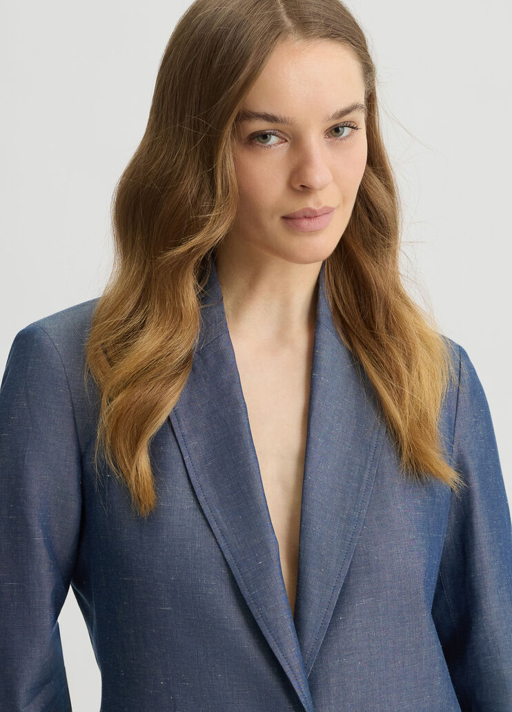 Linen blend blazer chambray blue Liu Jo - medium Linen blend blazer chambray blue Liu Jo - medium