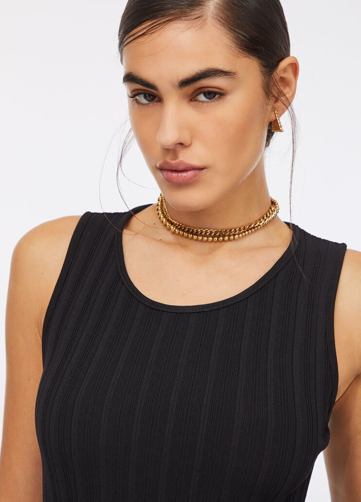 Langes Kleid aus Strick und Popeline Schwarz Liu Jo - large image number 2