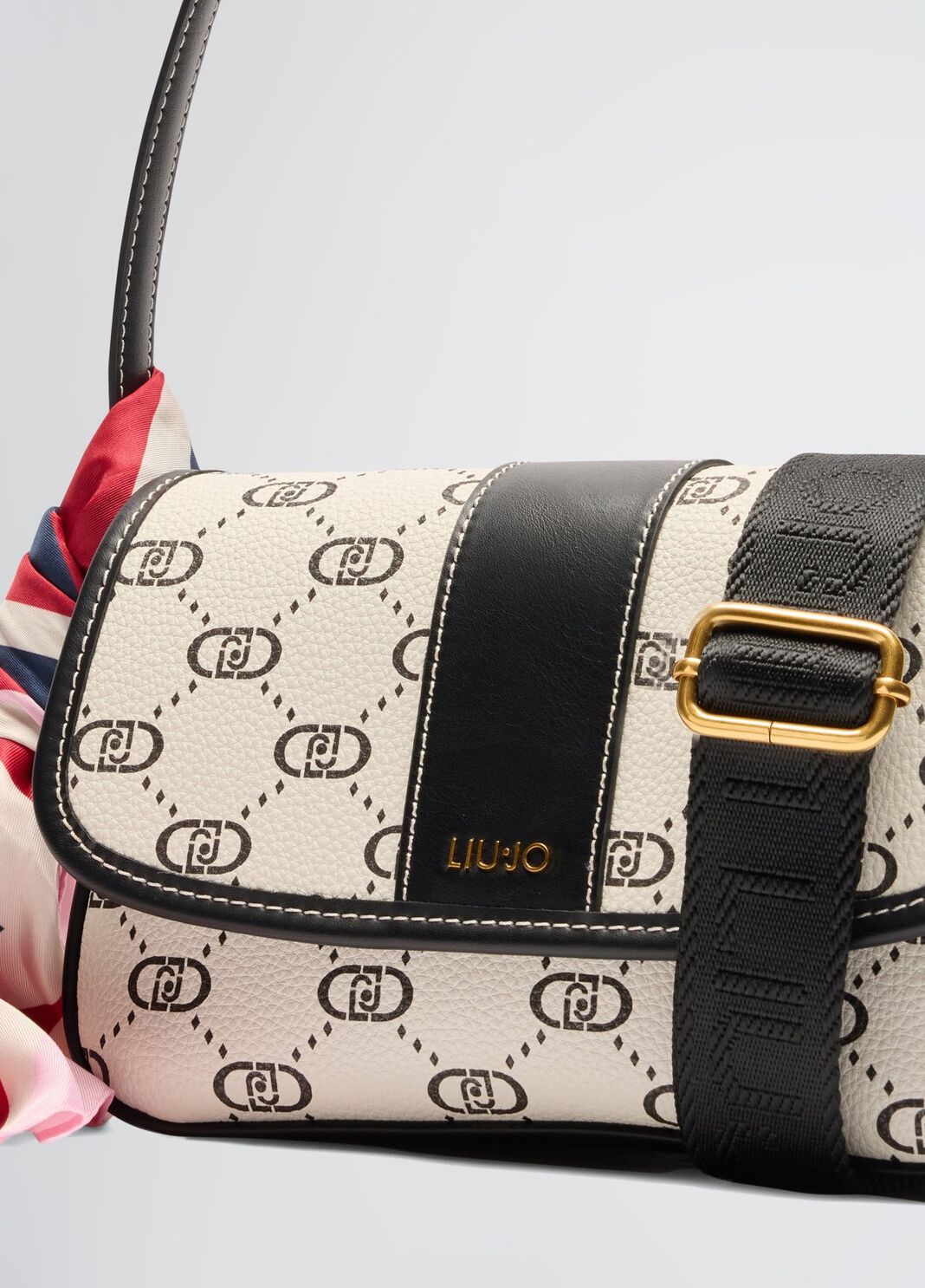 Borsa piccola con foulard panna Liu Jo - large image number 8