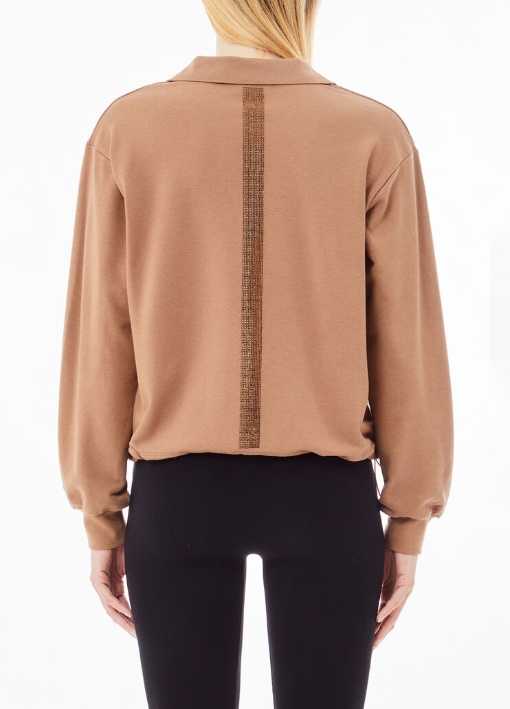 Felpa con strass beige Liu Jo - medium