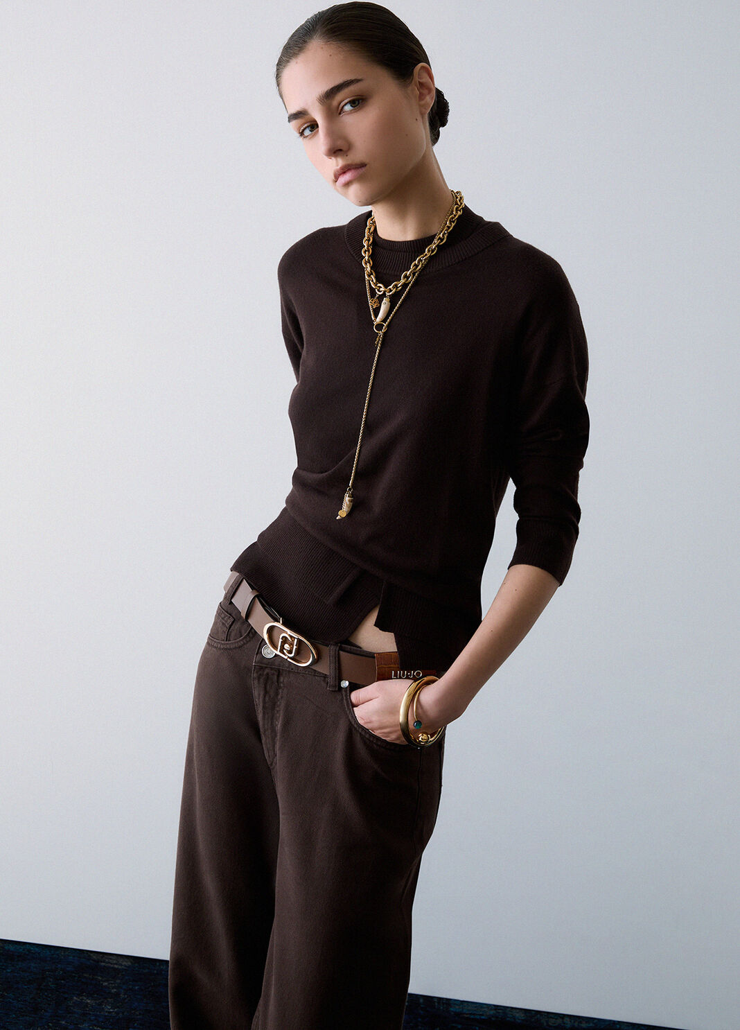 Wool Blend Sweater dark brown Liu Jo - large image number 2
