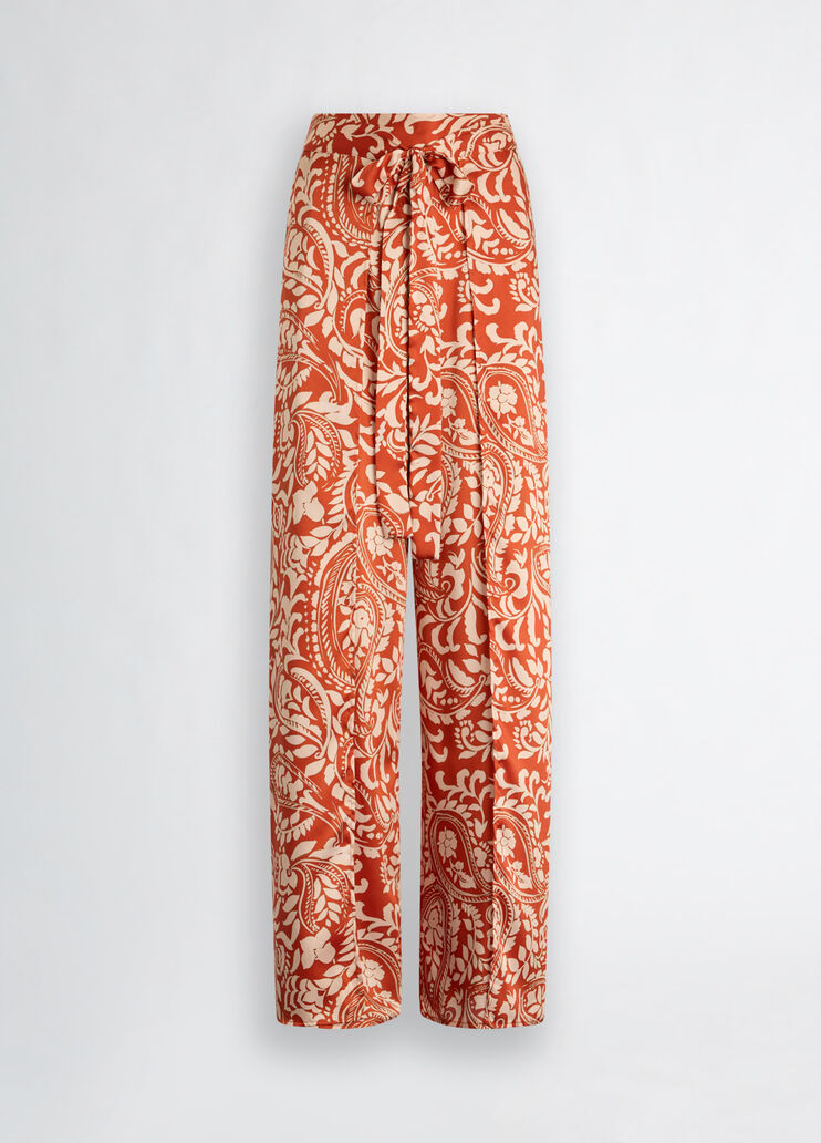 Printed twill trousers terracotta Liu Jo - large image number 6 Printed twill trousers terracotta Liu Jo - large image number 6