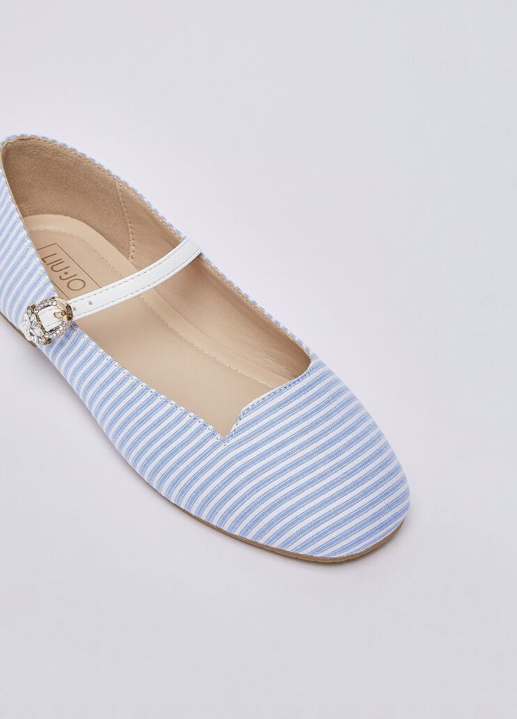 Gestreifter Ballerina Azurblau und Wei&szlig; Liu Jo - medium