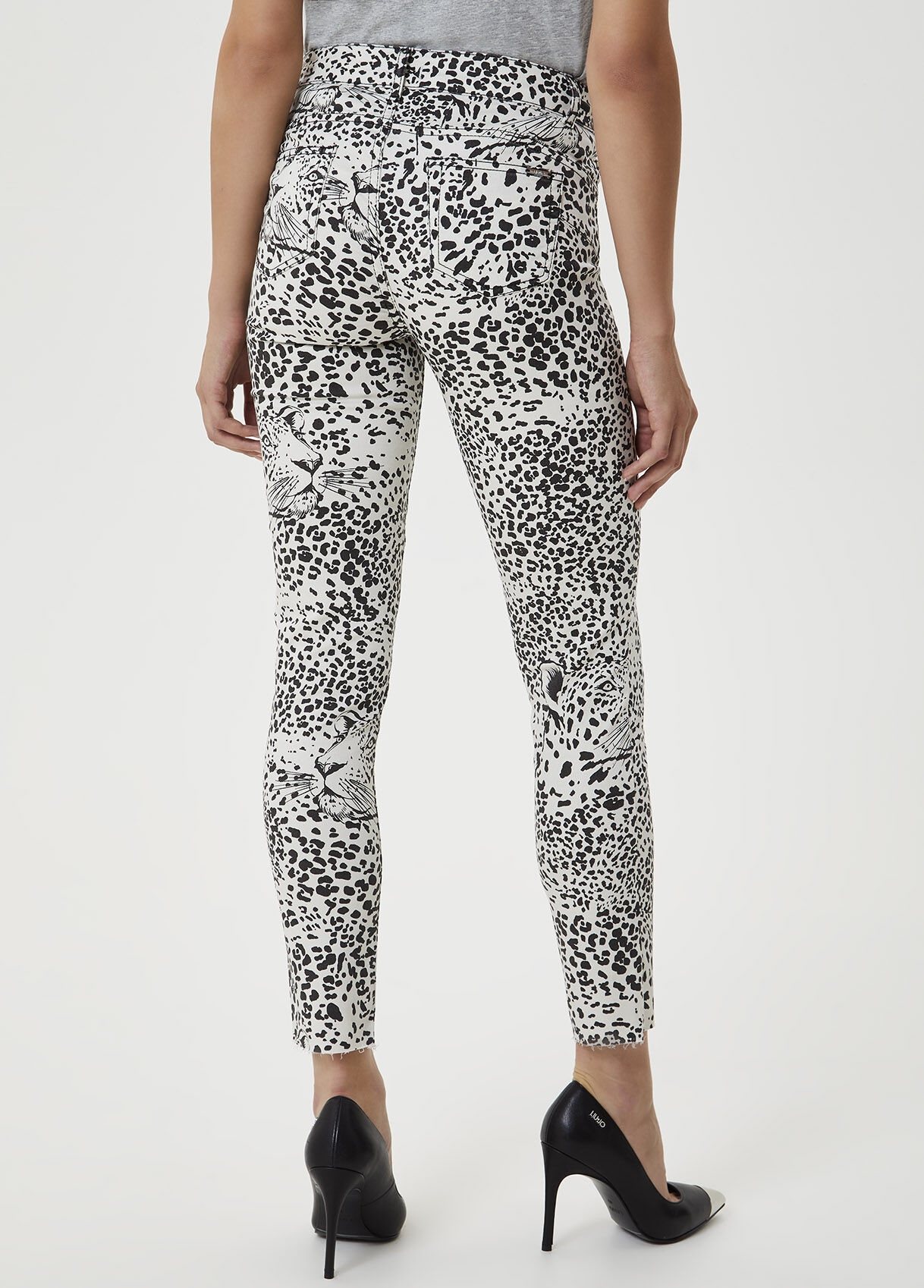 animal print skinny trousers