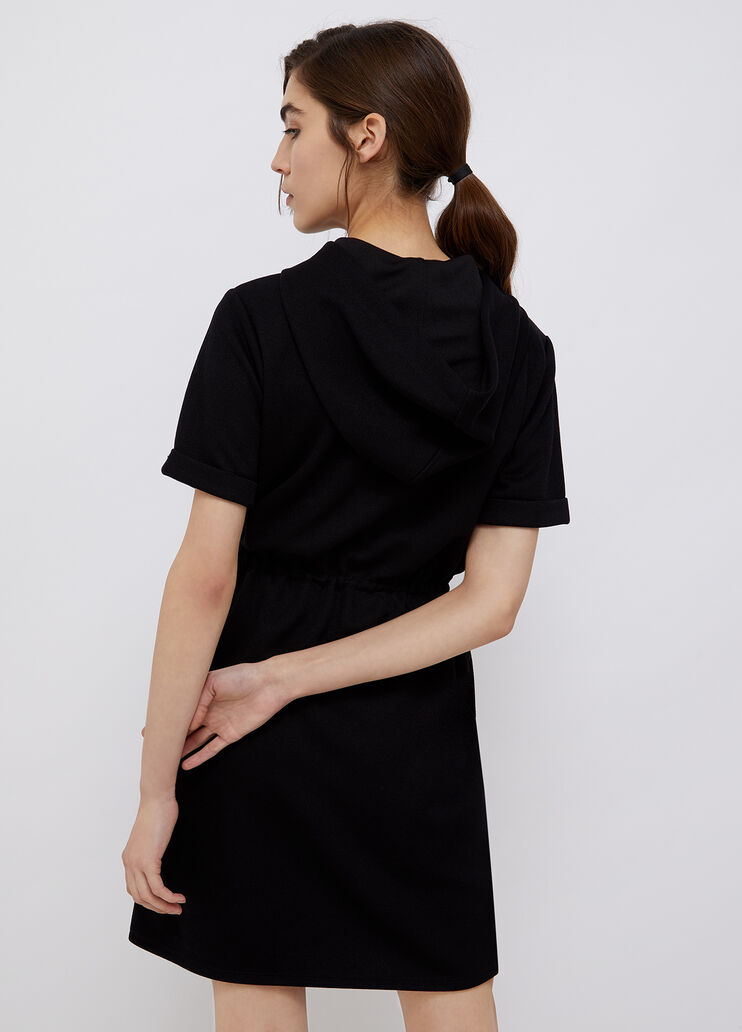 Kurzes Kleid mit Kapuze Schwarz Liu Jo - large image number 1