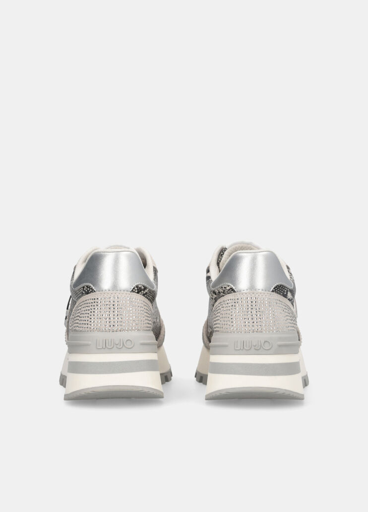 Sneakers en python avec strass gris Liu Jo - large image number 7