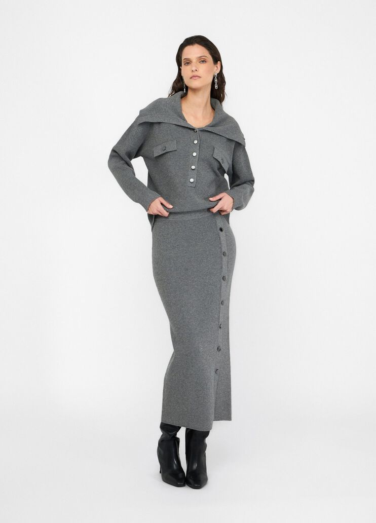 Langer Strickrock Grau Liu Jo - large image number 5