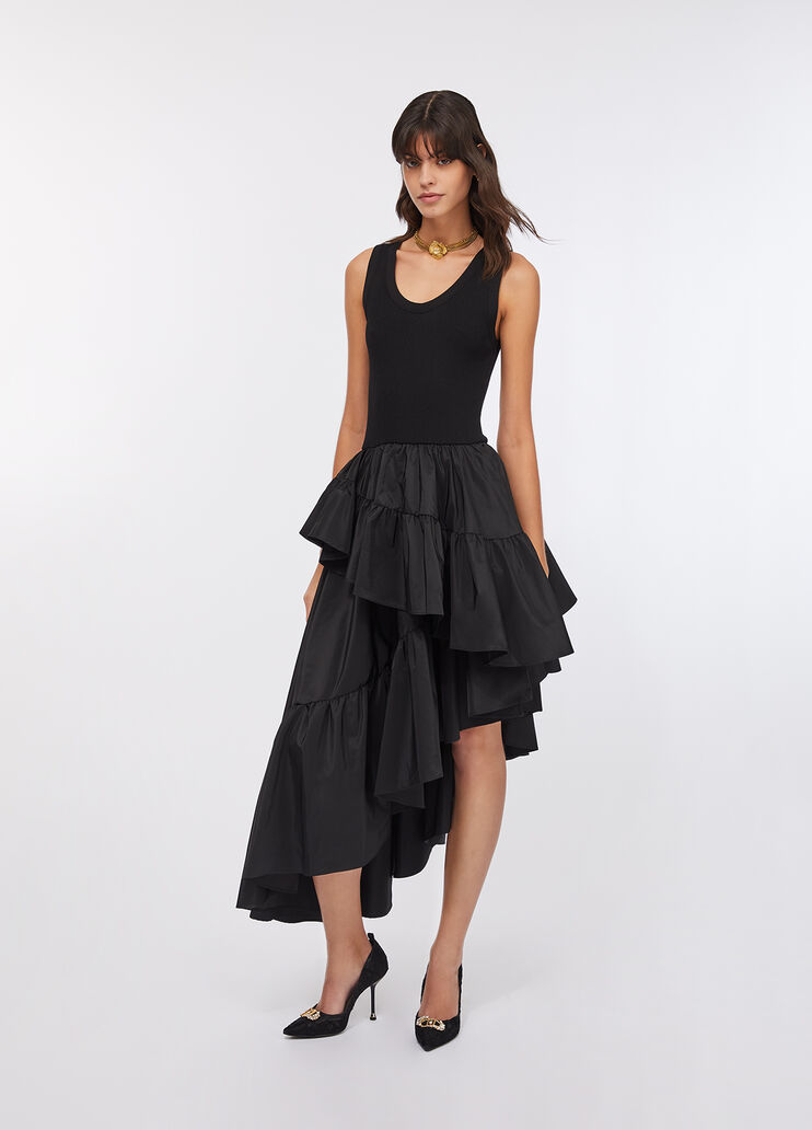 Robe asymétrique à volants noir Liu Jo - large image number 0