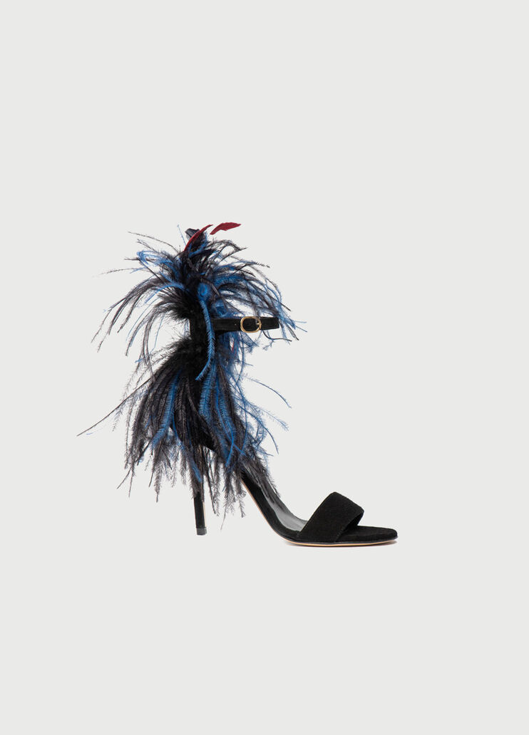 Heeled sandals with feathers Black Liu Jo - large image number 0 Heeled sandals with feathers Black Liu Jo - large image number 0