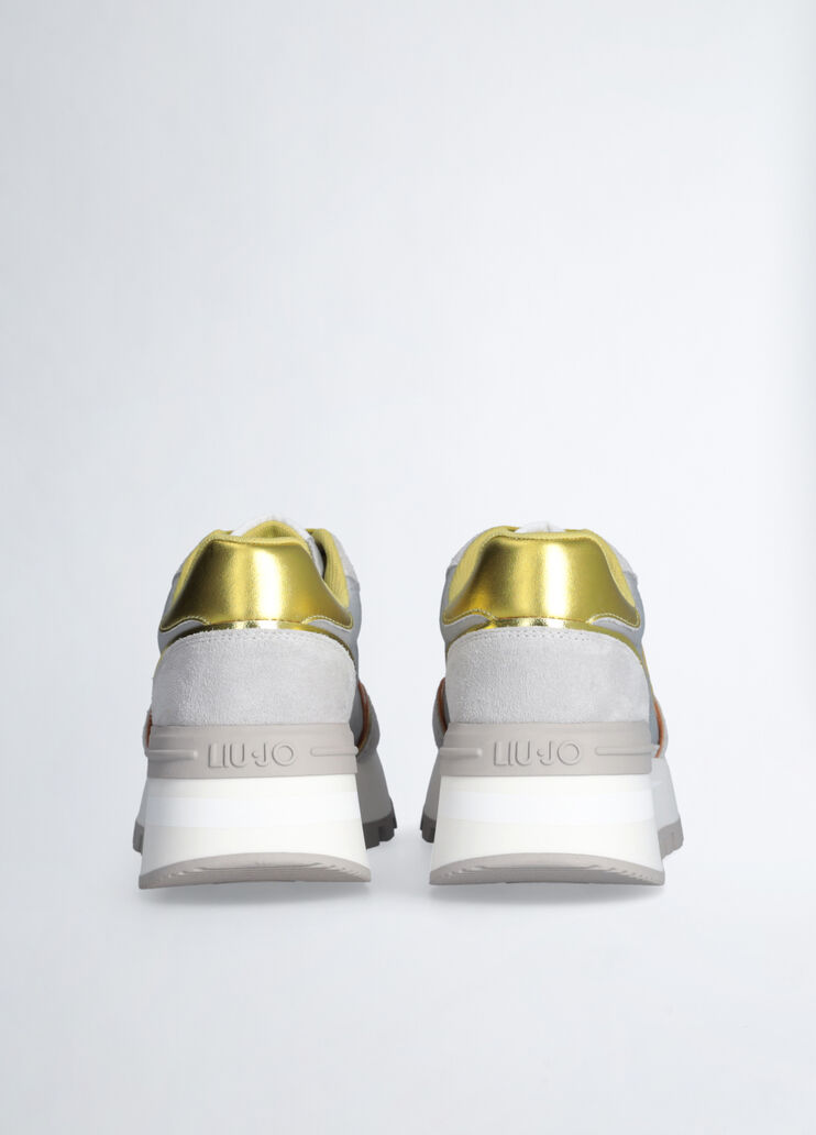 Platform sneakers in suede and nylon grey/yellow Liu Jo - large image number 6 Platform sneakers in suede and nylon grey/yellow Liu Jo - large image number 6